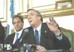 Néstor Kirchner (presidente) y Daniel Scioli (vicepresidente).